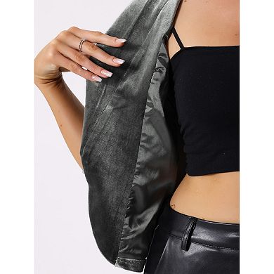 Velvet Cardigan for Women's Lapel Collar Open Front Cardigans