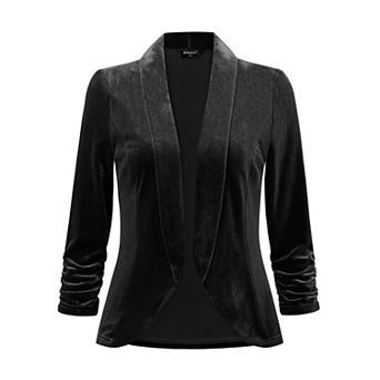 Velvet Cardigan For Women's Lapel Collar Open Front Cardigans