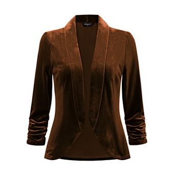 Velvet Cardigan For Women's Lapel Collar Open Front Cardigans