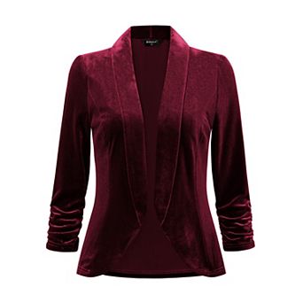 Velvet Cardigan For Women's Lapel Collar Open Front Cardigans