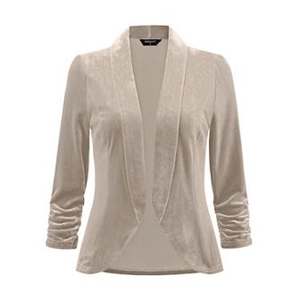 Velvet Cardigan For Women's Lapel Collar Open Front Cardigans