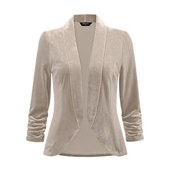 Velvet Cardigan For Women's Lapel Collar Open Front Cardigans