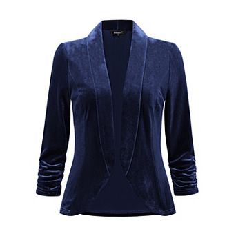 Velvet Cardigan For Women's Lapel Collar Open Front Cardigans