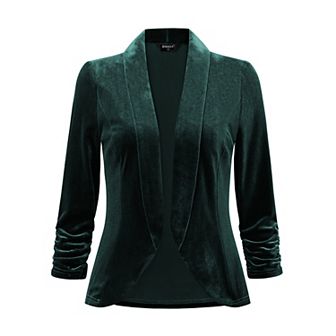 Velvet Cardigan for Women's Lapel Collar Open Front Cardigans