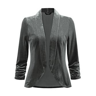 Velvet Cardigan for Women's Lapel Collar Open Front Cardigans