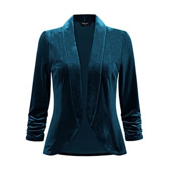Velvet Cardigan for Women's Lapel Collar Open Front Cardigans