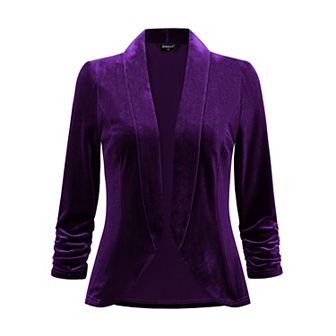 Velvet Cardigan for Women's Lapel Collar Open Front Cardigans