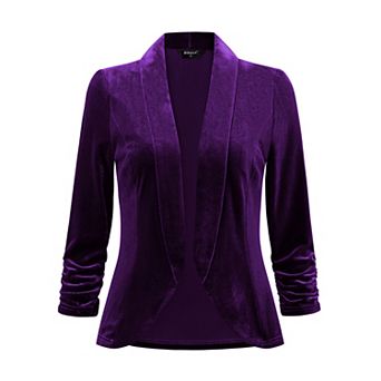 Velvet Cardigan For Women's Lapel Collar Open Front Cardigans