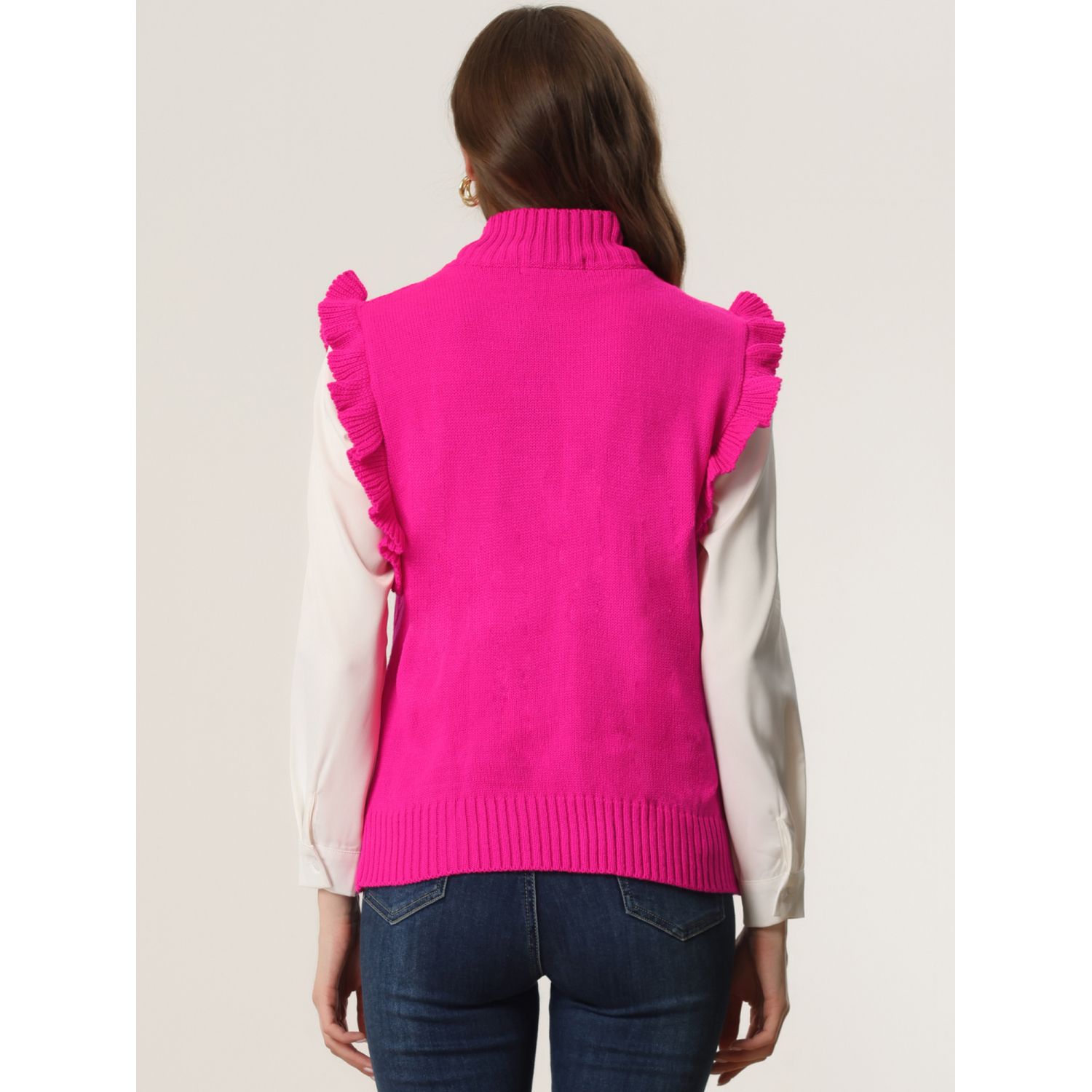 2026 Women Sweatshirts Solid Color Mock Neck Casual Sweater Soft Long Sleeve Turtleneck Workout Pullover Sweater