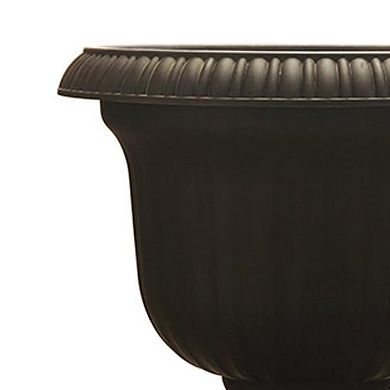 Southern Patio 19 Inch Round Outdoor Utopian Urn for Large Sized Plants, Black