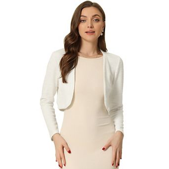 Vintage Tweed Shrug for Women's Plaid Open Front Cropped Bolero Cardigan