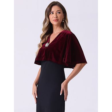 Velvet Cardigans for Women's Bell Sleeve Solid Open Front Cropped Shrug Bolero Jacket