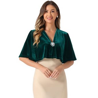Velvet Cardigans for Women's Bell Sleeve Solid Open Front Cropped Shrug Bolero Jacket