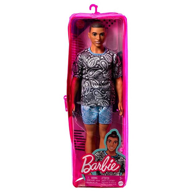 Ken Doll, Barbie Fashionistas, Brown Hair and Paisley Outfit