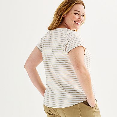 Plus Size Women's Sonoma Goods For Life® Short-Sleeve Crew Tee