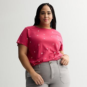 Plus Size Sonoma Goods For Life® Short-Sleeve Crew Tee