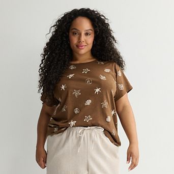 Plus Size Sonoma Goods For Life® Short-Sleeve Crew Tee