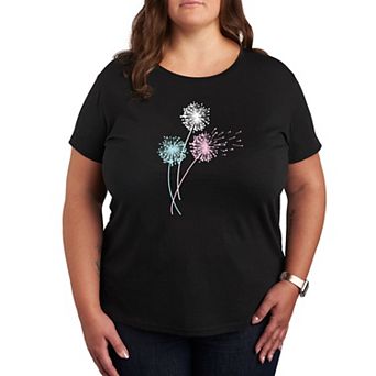 Plus Size Pastel Dandelions Graphic Tee