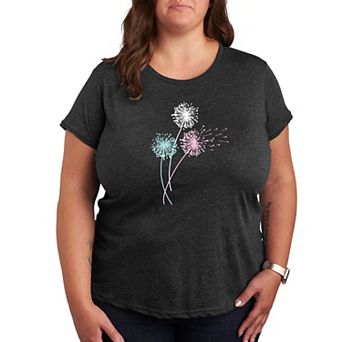 Plus Size Pastel Dandelions Graphic Tee