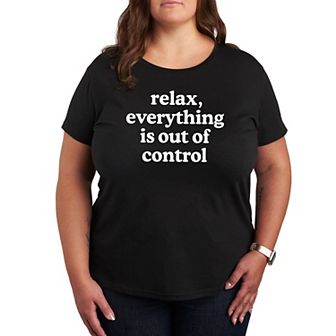 Plus Size Relax Out Of Control Graphic Tee