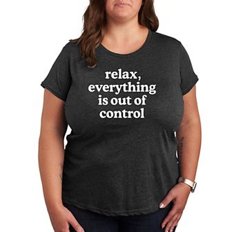 Plus Size Relax Out Of Control Graphic Tee