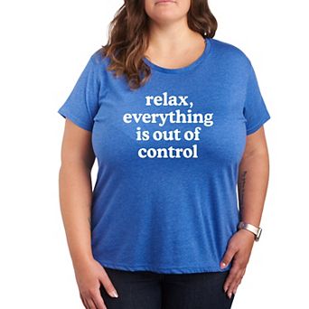 Plus Size Relax Out Of Control Graphic Tee