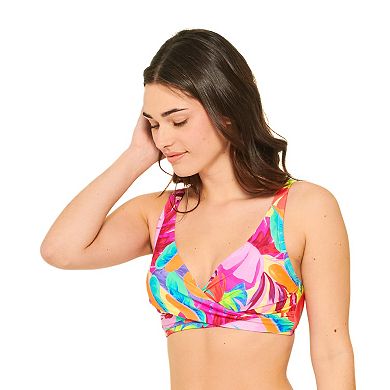 Women's Freshwater Tropicalia D-Cup Wrap Underwire Bra Swim Top