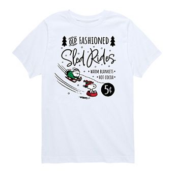 Boys 8-20 Peanuts Sled Rides Sign Graphic Tee