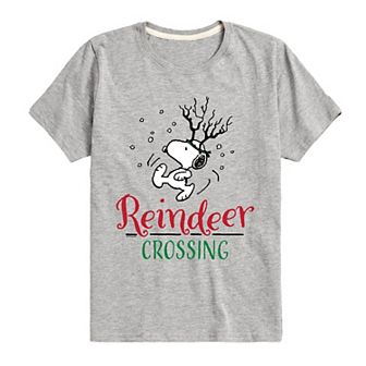 Boys 8-20 Peanuts Reindeer Crossing Graphic Tee
