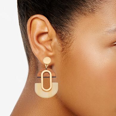 Sonoma Goods For Life® Gold Tone Wood Drop Earrings