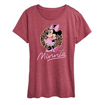 Disney's Minnie Mouse Women's Leopard Print Graphic Tee