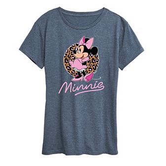 Disney's Minnie Mouse Women's Leopard Print Graphic Tee