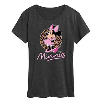 Disney's Minnie Mouse Women's Leopard Print Graphic Tee