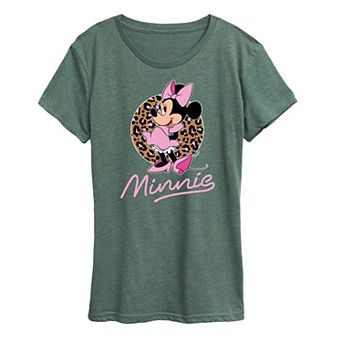 Disney's Minnie Mouse Women's Leopard Print Graphic Tee