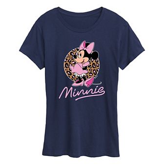 Disney's Minnie Mouse Women's Leopard Print Graphic Tee