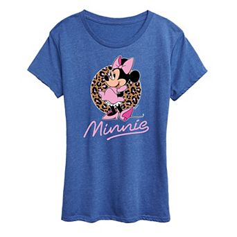 Disney's Minnie Mouse Women's Leopard Print Graphic Tee