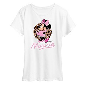 Disney's Minnie Mouse Women's Leopard Print Graphic Tee