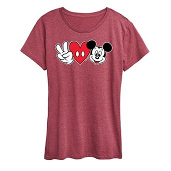 Disney's Mickey Mouse Women's Peace Love Graphic Tee