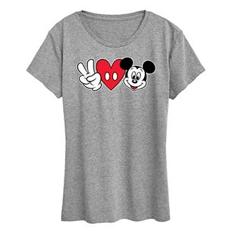 Disney's Mickey Mouse Women's Peace Love Graphic Tee