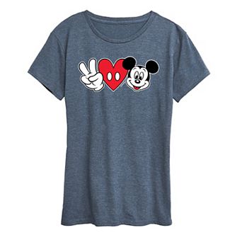 Disney's Mickey Mouse Women's Peace Love Graphic Tee