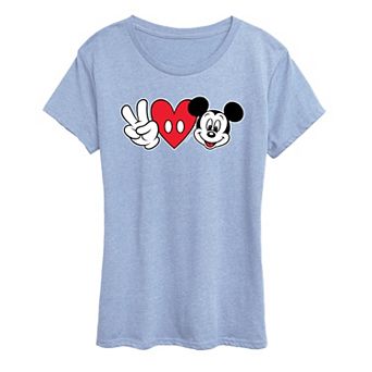 Disney's Mickey Mouse Women's Peace Love Graphic Tee