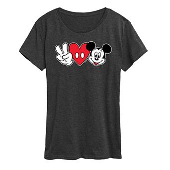 Disney's Mickey Mouse Women's Peace Love Graphic Tee