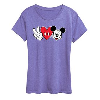 Disney's Mickey Mouse Women's Peace Love Graphic Tee