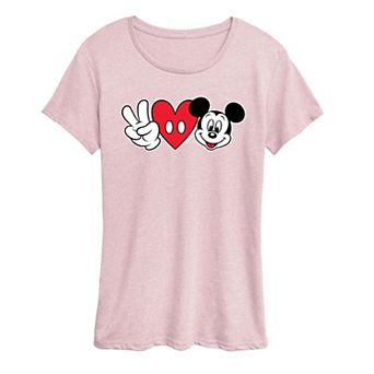 Disney's Mickey Mouse Women's Peace Love Graphic Tee