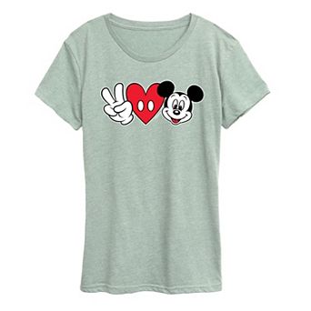 Disney's Mickey Mouse Women's Peace Love Graphic Tee