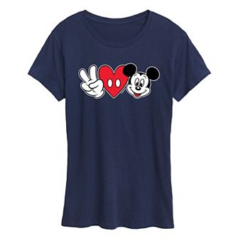 Disney's Mickey Mouse Women's Peace Love Graphic Tee