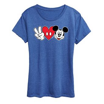 Disney's Mickey Mouse Women's Peace Love Graphic Tee