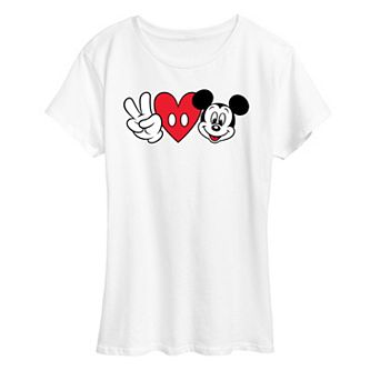Disney's Mickey Mouse Women's Peace Love Graphic Tee