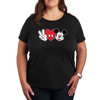 Disney's Mickey Mouse Plus Size Peace Love Graphic Tee