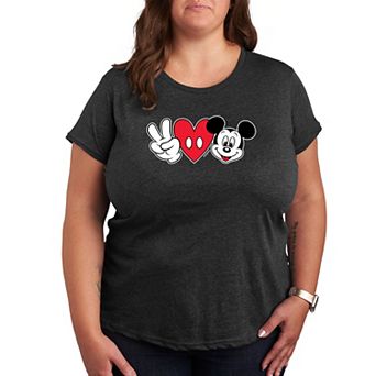 Disney's Mickey Mouse Plus Size Peace Love Graphic Tee